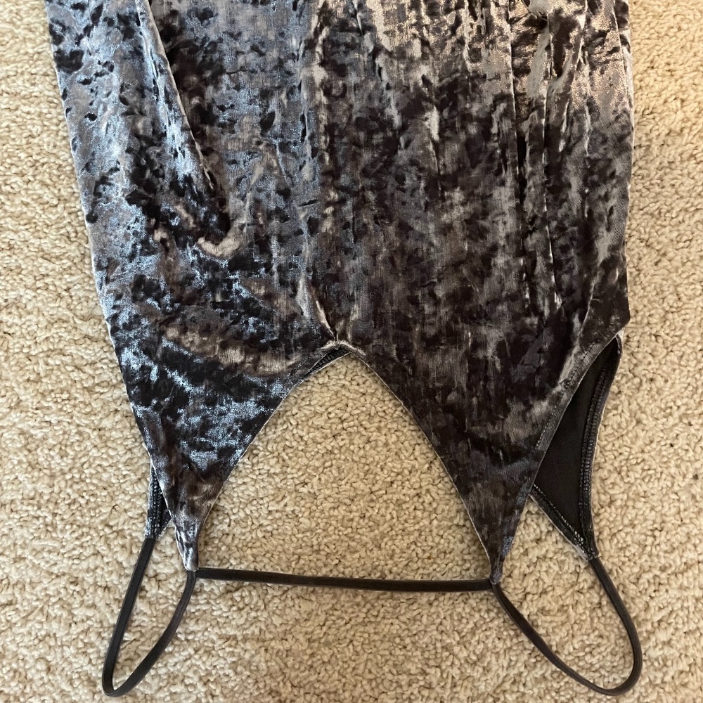 gray velvet tank top